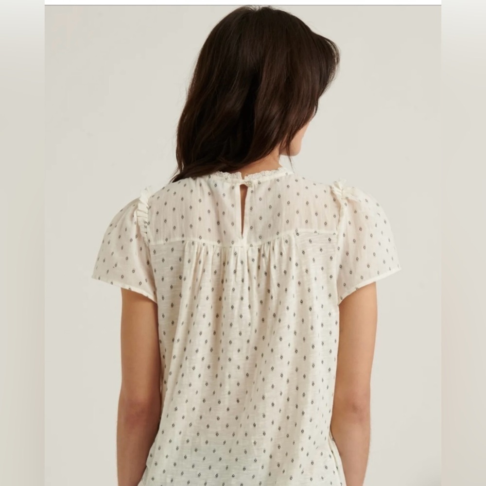 Nwt Women’s LUCKY BRAND novelty short sleeve peasant top- Size Small - Picture 4 of 8